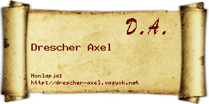 Drescher Axel névjegykártya